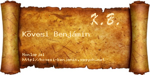 Kövesi Benjámin névjegykártya
