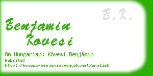 benjamin kovesi business card