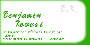 benjamin kovesi business card